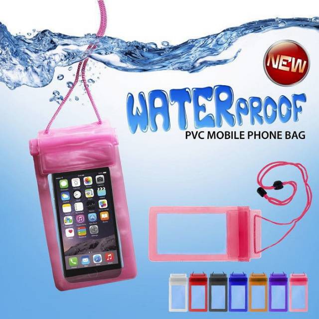 Sarung Tempat Hp Anti Air Pouch Bag  Waterproof Case 6,3inch Cover Universal Handphone Foto Dalam air MURAH