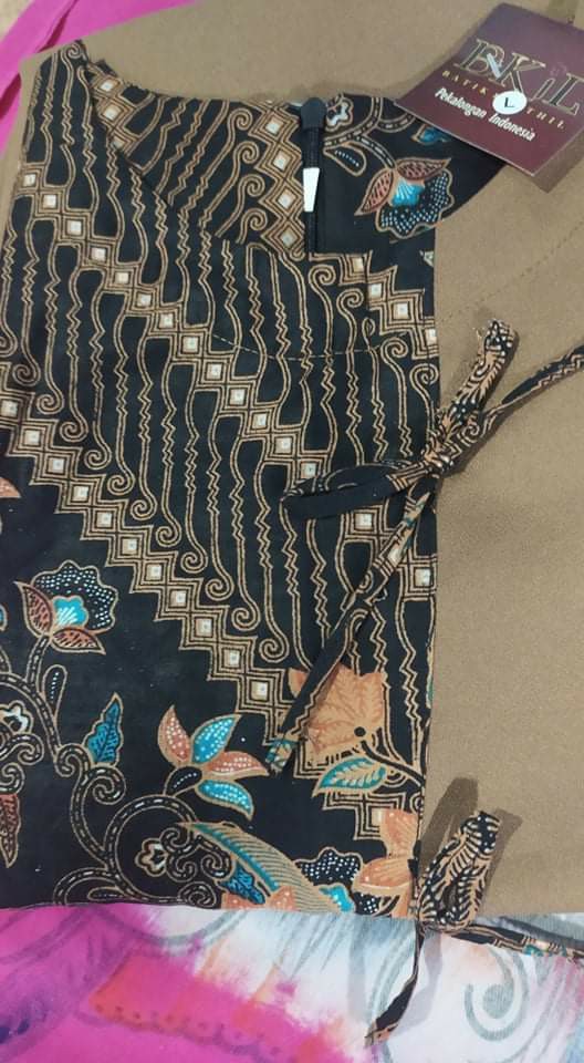 Atasan Batik Wanita Asj Sa Hrb026 Kenongo Kemeja Tosca Pendek Size M L Xl & Xxl