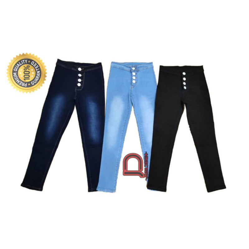 Celana Jeans Anak Tanggung Kancing Size 24-26 Soft Jeans Strech Tebal / Celana Anak Jeans