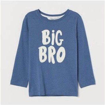 Henm boys tee/kaos lengan panjang anak cowok warna biru muda