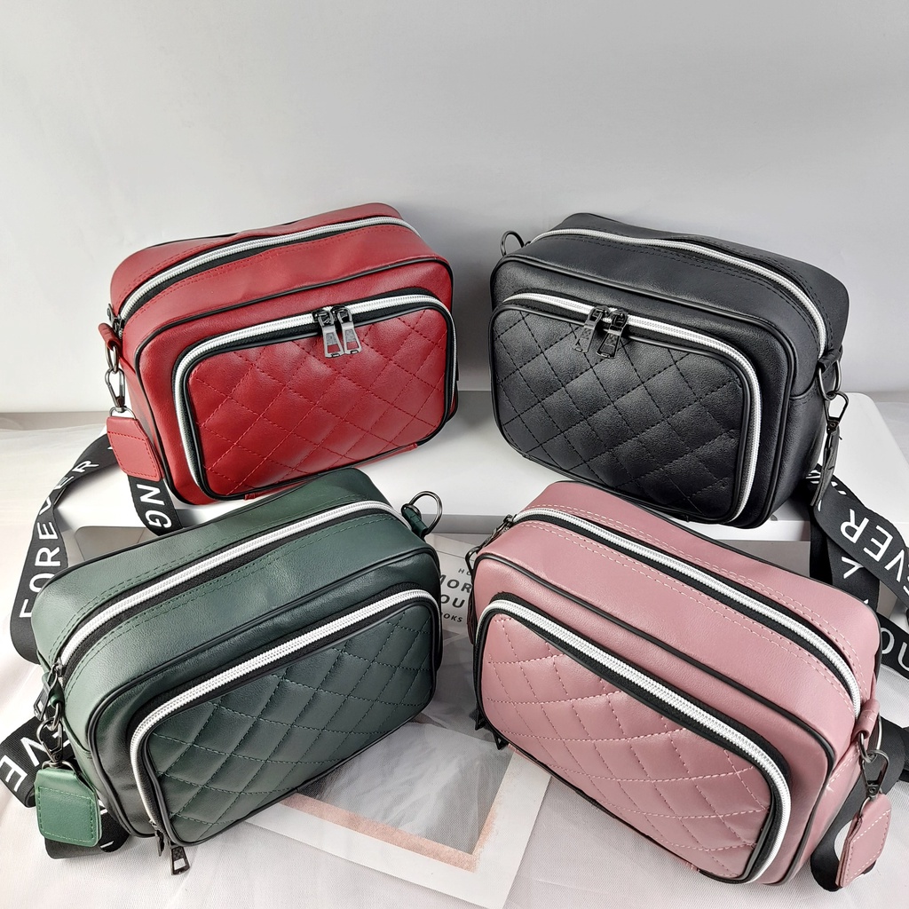 Tas Selempang Wanita Sling Bag Kulit Tali Lisban Kotak Model Ala Korea KT047