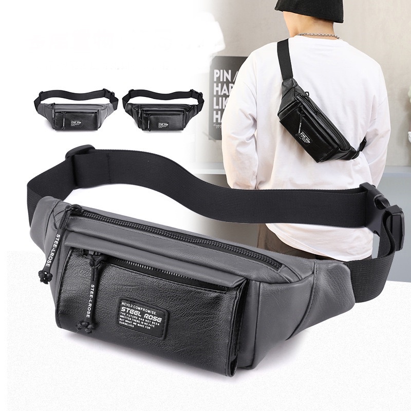 Tas Selempang Pria Slingbag Kulit Waist Bag Tas Pria SR 9015