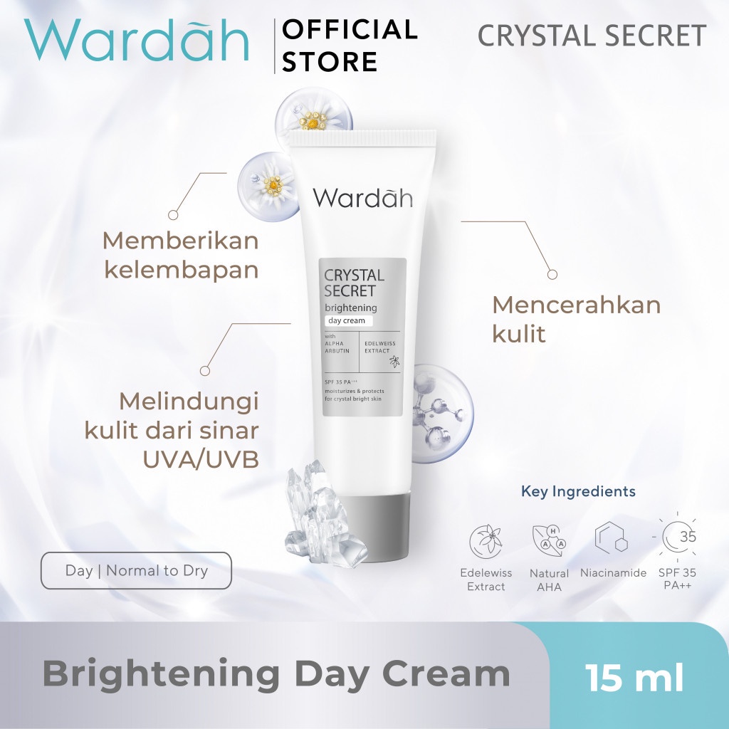 WARDAH CRYSTAL SECRET BRIGHTENING DAY CREAM 15 ML