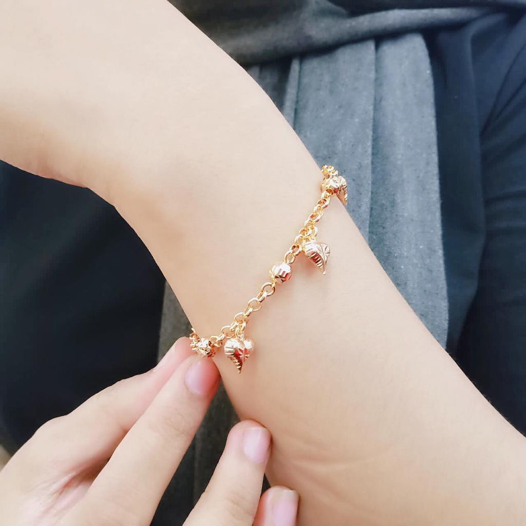 Missi Jewelry Gelang Tangan Rantai Wanita Motif Love Lapis Emas Cantik Gelang Xuping M42453 Shopee Indonesia