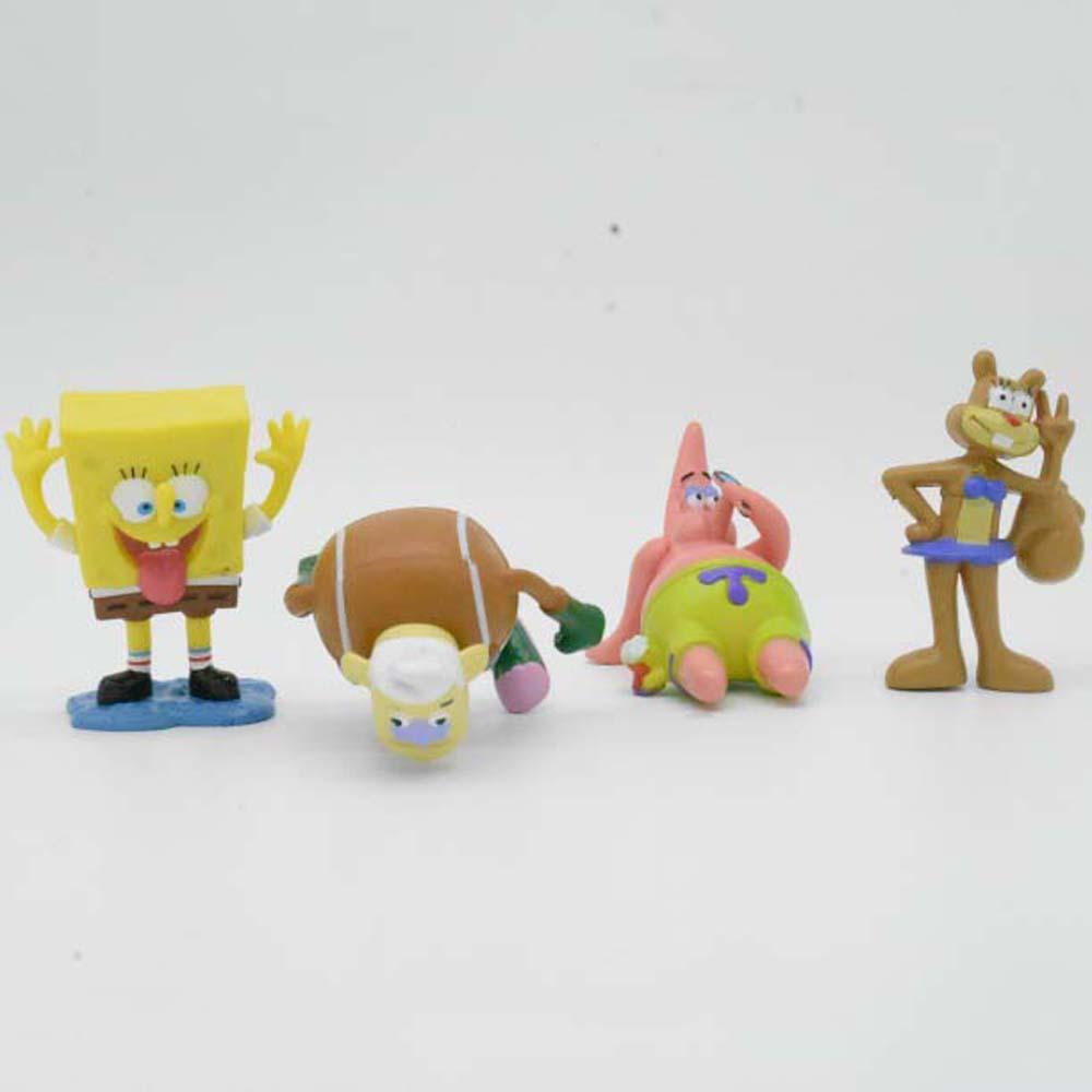 Needway   Action Figurine Mainan Anak 12pcs/set Ornamen Rumah Patrick Star Collection Model Pineapple House Dekorasi Desktop Crab boss Squidward SpongeBob