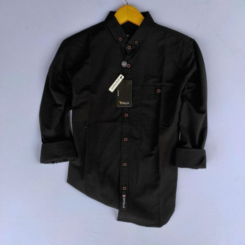 Kemeja polos pria bahan sigaret lengan panjang hem kantor pria polos lengan panjang model slimfit premium size M. L. XL. XXL. XXXL kualitas distro