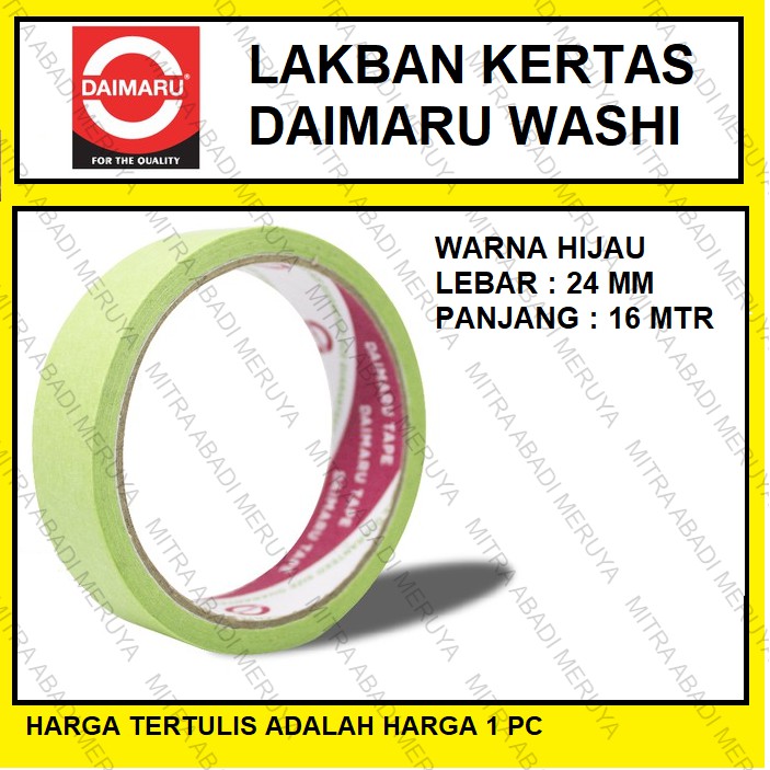 

Masking Tape Lakban Daimaru Washi Lakban Kertas Lebar 24 mm 18 Yards