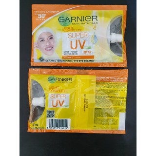 GARNIER SUPER UV SPF50+PA++++ SACHET/KRIM SIANG+SUNSCREEN/SUNSCREEN