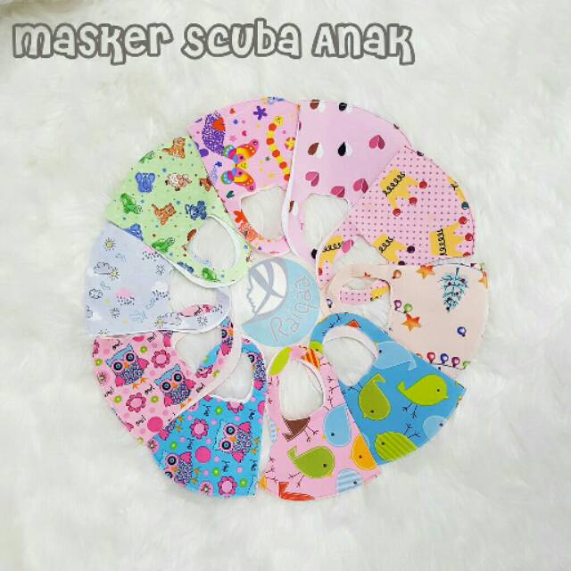 masker anak bahan scuba halus produk import