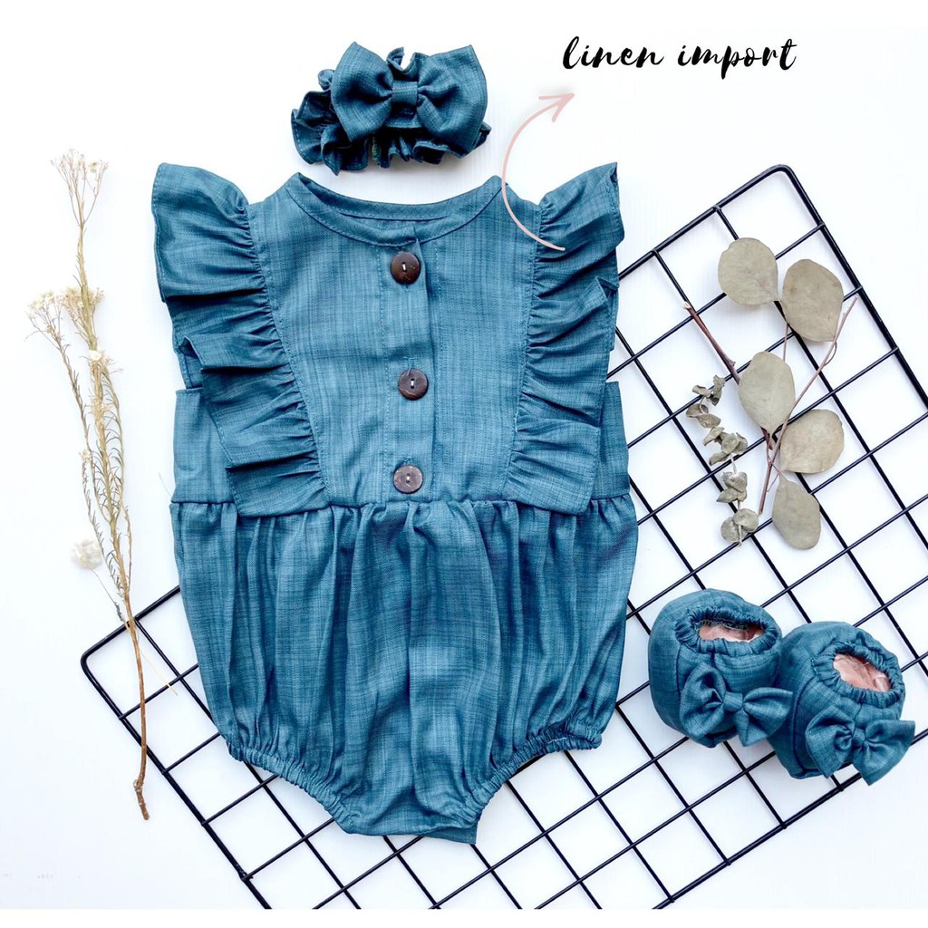 MADELINE / CELIN JUMPER Baju setelan jumper bandana sepatu pergi lucu fashion anak bayi perempuan TERLARIS-5