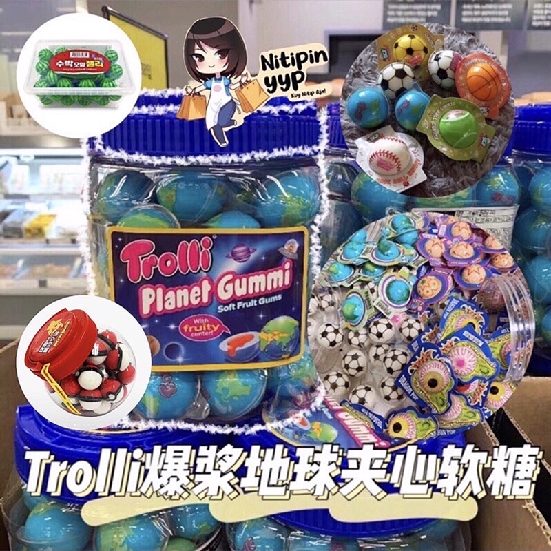 [ASLI KOREA] Korean Trolli Planet Soccer Chewy Gummy - Permen Trolly Jelly Gummi Viral - SCF Sportball Watermelon Pokemon Duck Yoghurt Peach Jelly Gummy (18,8gr)