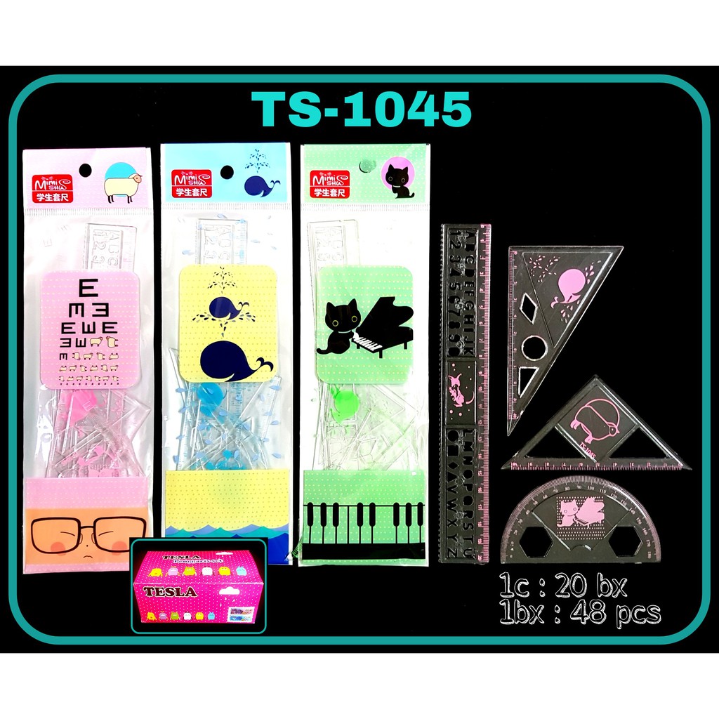 

ILP Penggaris Set TESLA 20cm TS-1045 / Penggaris Segitiga / Ruler