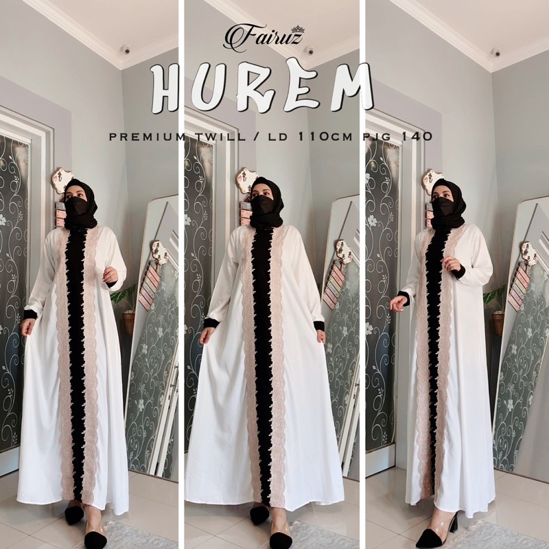 Daster Arab Fairuz HUREM  Maxi Dress Premium Gamis Twill Original Label