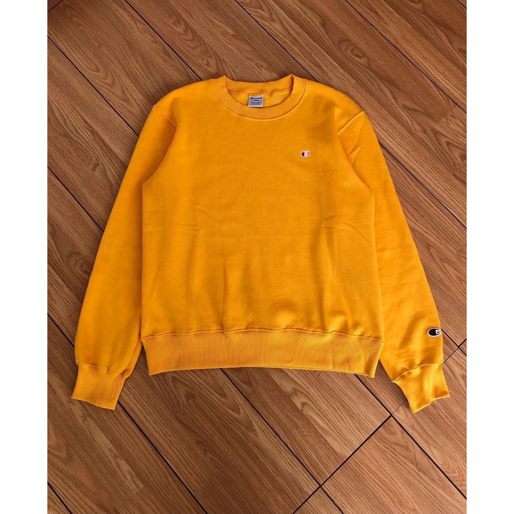 mustard yellow champion crewneck