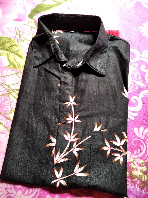 Couple Atasan Ayah Anak Ibu Batik Monokrom Semut Sarimbit Seragam Keluarga Kantori