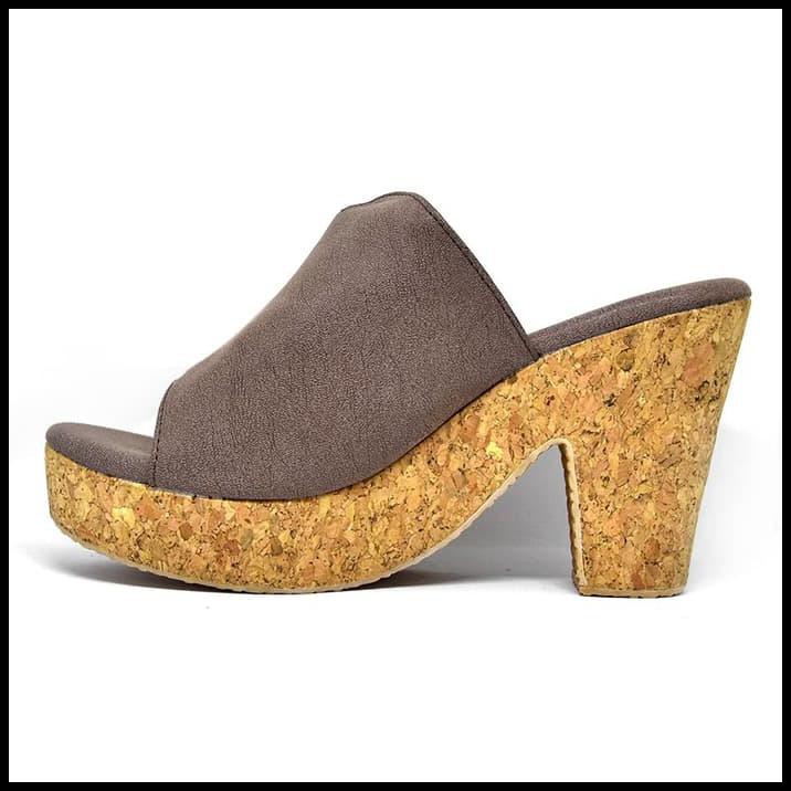 2B9H Sandal Carvil Wanita Tulip Wedges - Cokelat Tua, 37 Yk8F