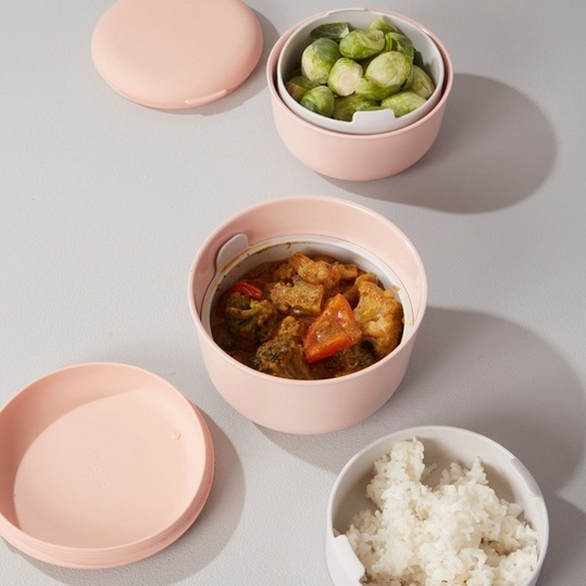 EKOBO Bamboo  Store &amp; Go Lunch Set 2 1250ml - Microwaveable Compartment 1250 ml Tempat Penyimpanan Makanan