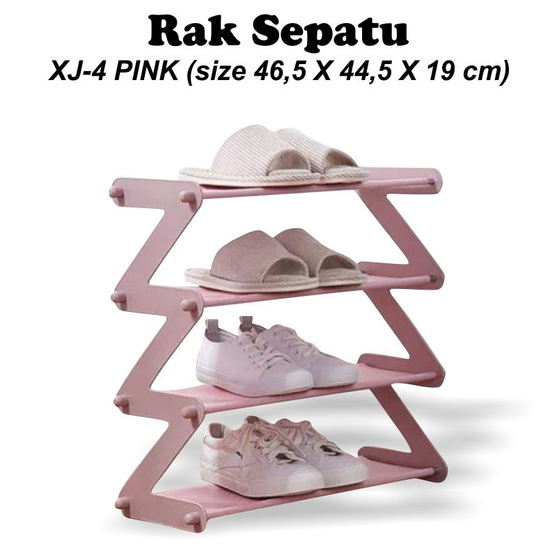 COD Rak Sepatu Zig Zag Rak Sepatu 4 Susun Shoe Rack Sandal Holder Mudah Bongkar Pasang Rak Serbaguna