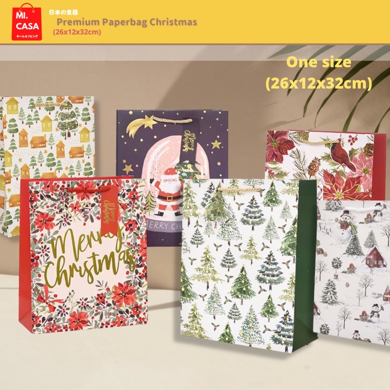 

Mi.casa- Premium Christmas Paperbag / kantong kertas kado tali