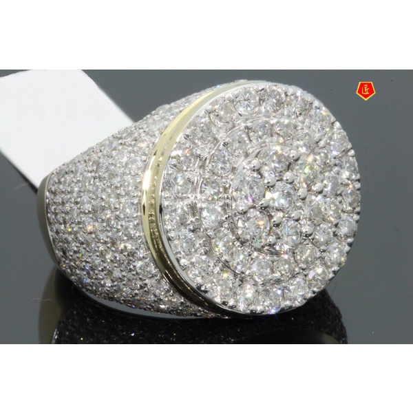 [Ready Stock]Gold Color Separation Men's Ring Full Diamond Luxury