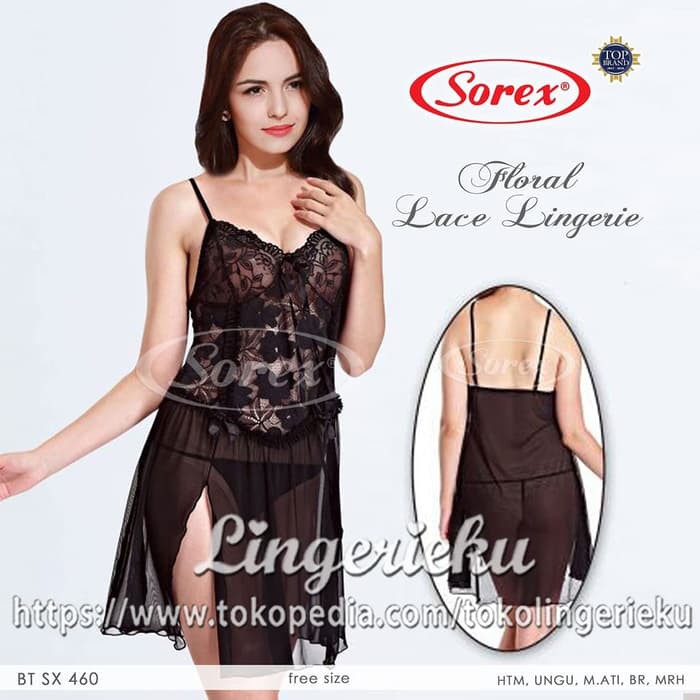 Baju Tidur Wanita Baju Tidur Wanita Seksi Transparan Lingerie Sorex BT SX 460 - Hitam Murah