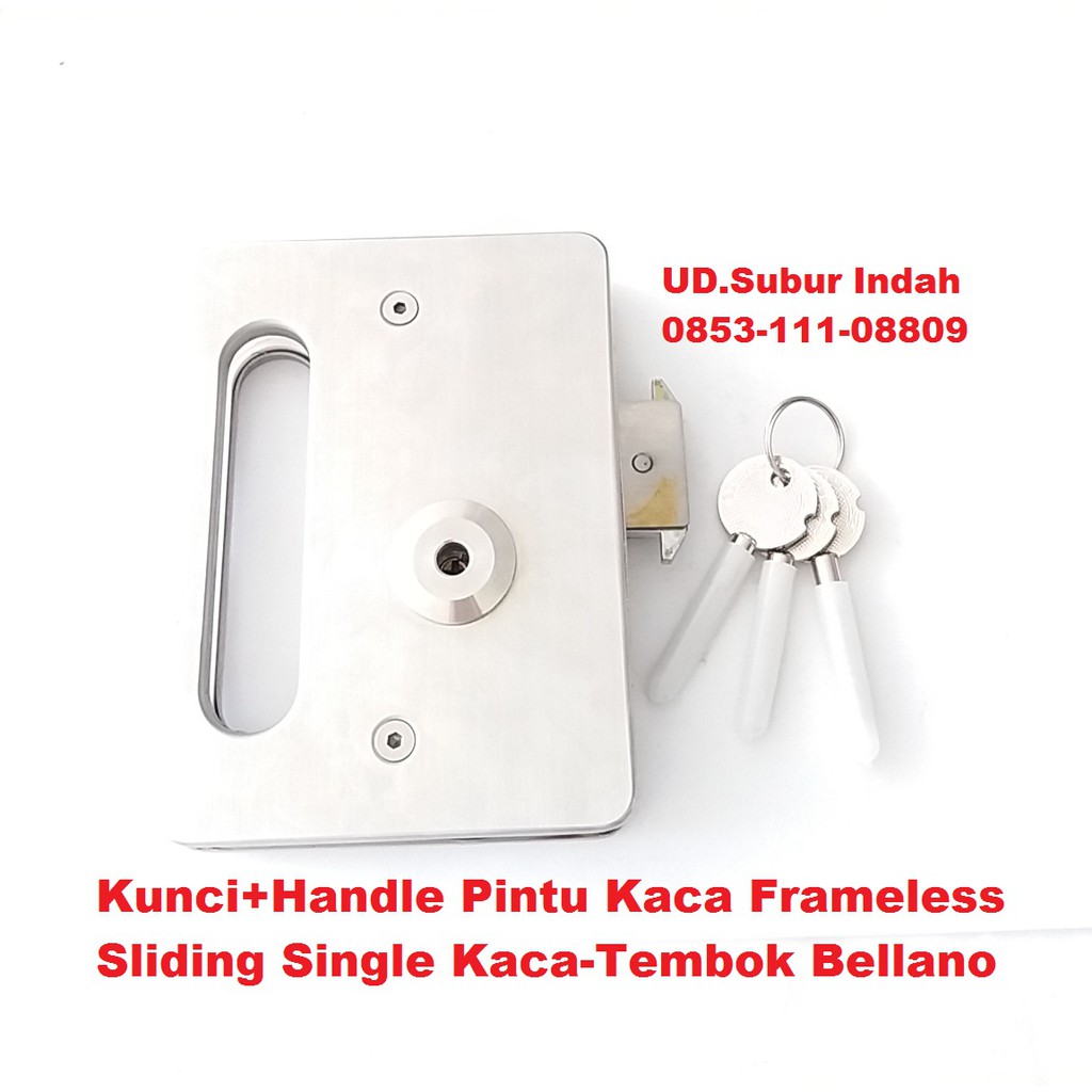 Kunci Handle Pintu  Kaca  Frameless Sliding  Single Kaca  