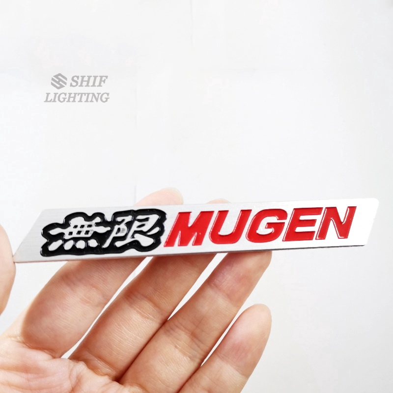 1 Pasang Stiker Emblem Logo Mugen Metal Untuk Fender Samping Mobil Honda