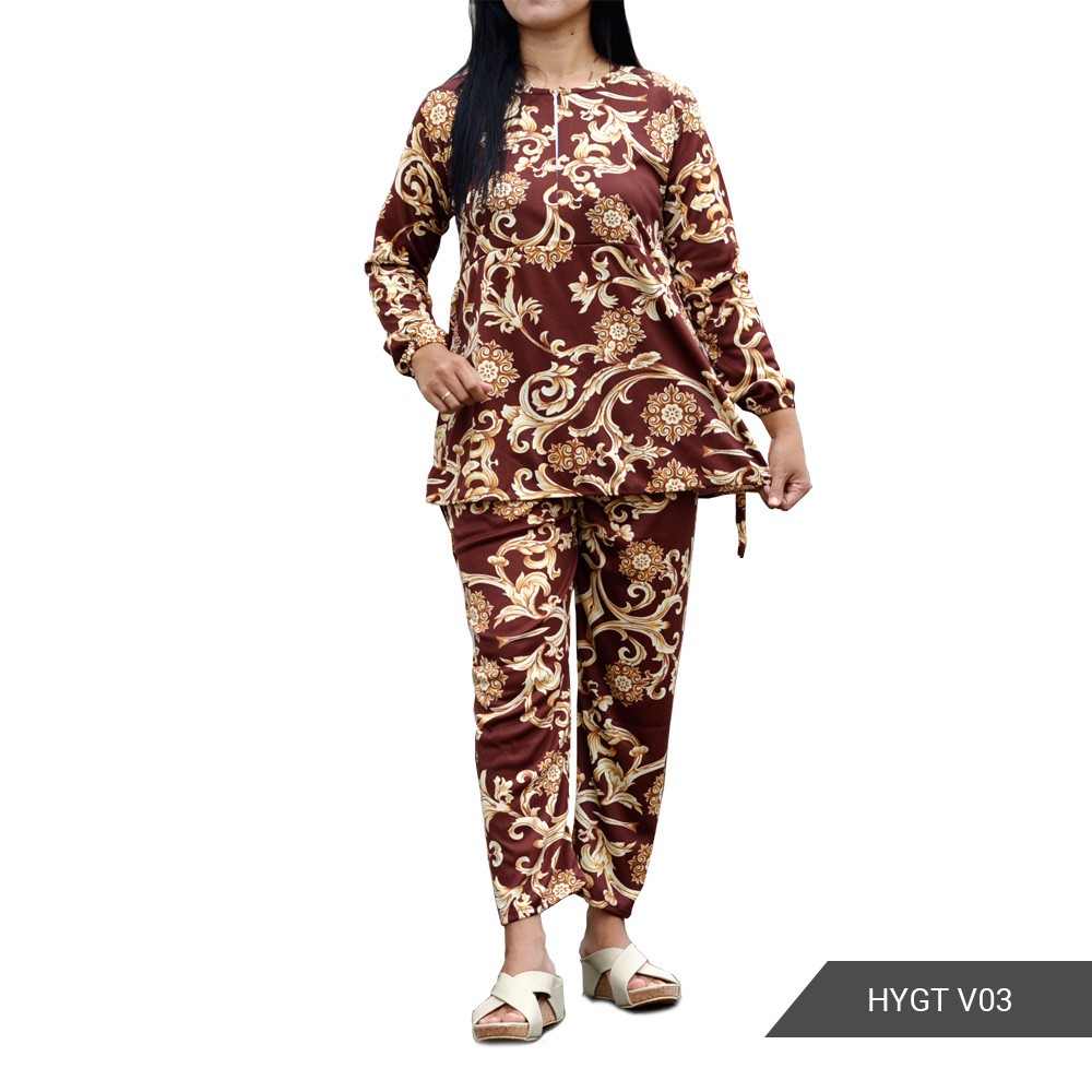 GROSIR TROLIS S M L setelan baju tidur piyama daster hyget oneset sultan busui baju celana HYGT-HYGT V03