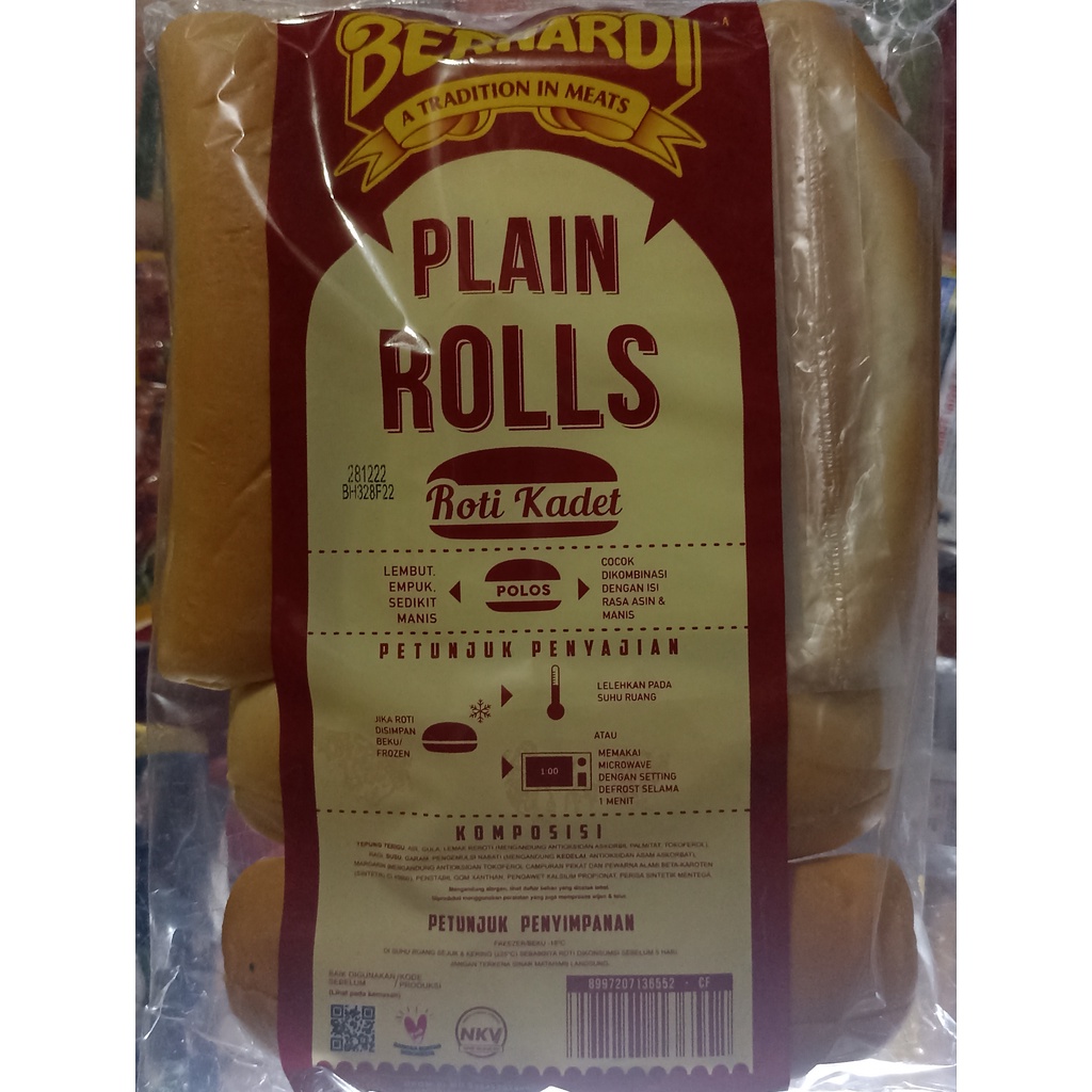 

Bernardi Roti Hotdog Plain Rolls isi 6pcs