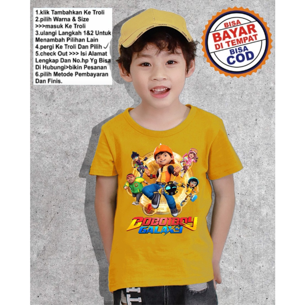 baju boboiboy anak laki laki - baju boboiboy galaxy api - kaos baju anak Boboiboy - baju anak gambar