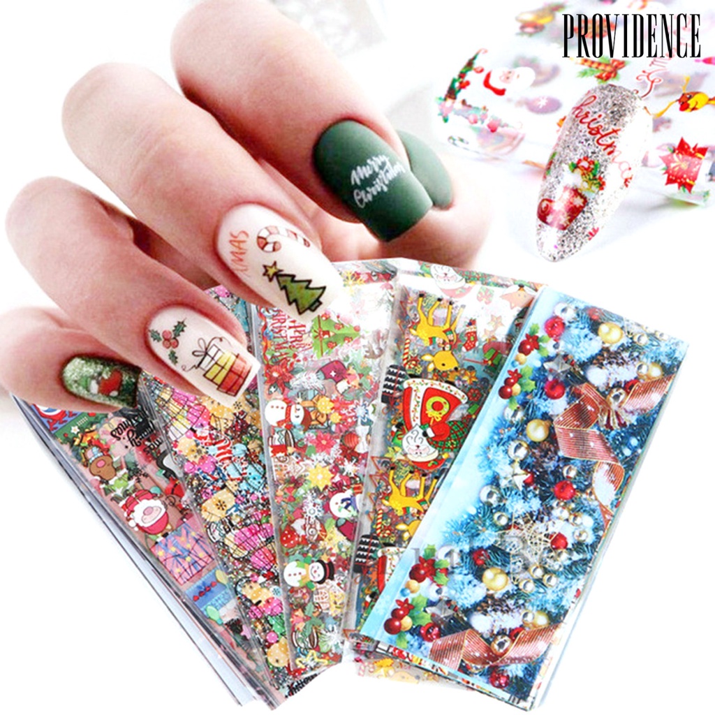 50 Pcs Stiker Transfer Kuku Pola Indah Efek Visual Berkilau Efek No Bau 6 Gaya Untuk Dekorasi Manicure