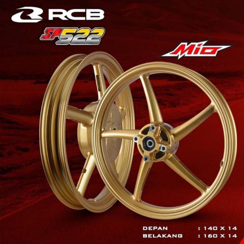 Velg RCB Mio karbu Mio sporty Mio soul Fino karbu Nouvo MIO J FINO 115FI SOUL GT155 ring 14 Velg RCB