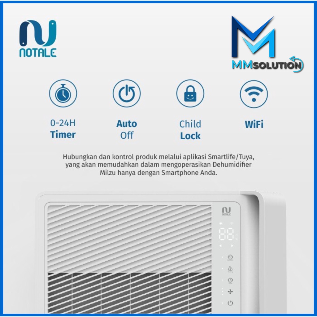 Notale Milzu Smart Dehumidifier 20L/hari with Wifi GARANSI RESMI