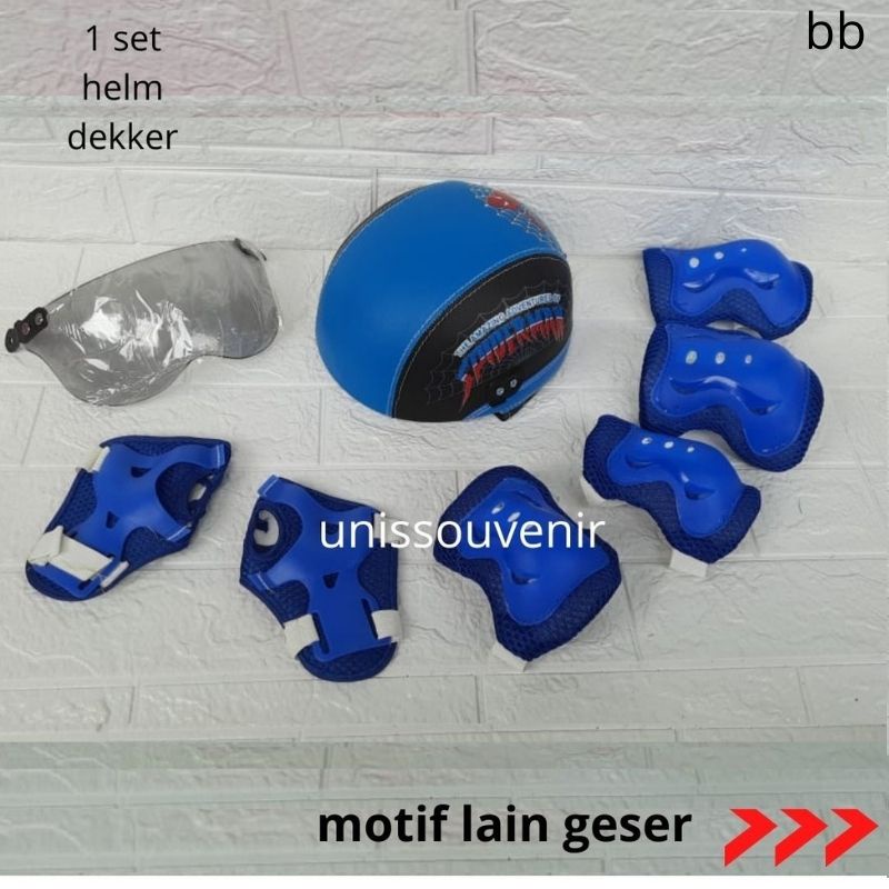 helm anak helm sepeda anak lengkap deker karakter