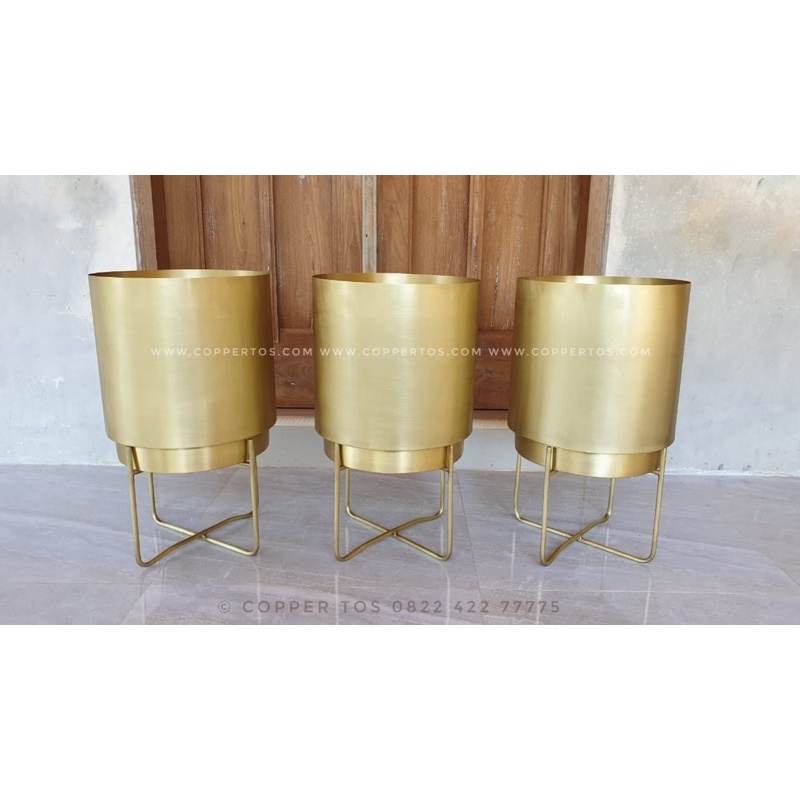 Pot bunga kuningan - vas bunga - flower vase - pot minimalis - planter bunga