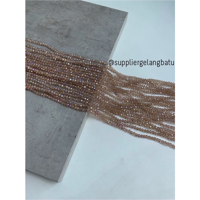 Crystal Ceko 4mm cream quartz donat kristal kuarsa champagne krem acc