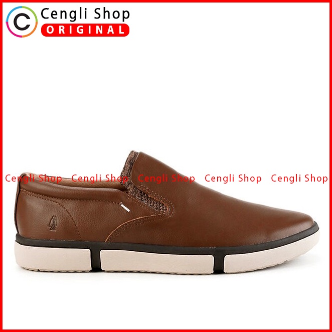 HM002 SEPATU SLIP ON HUSH PUPPIES PRIA ORIGINAL CASUAL KULIT COKLAT