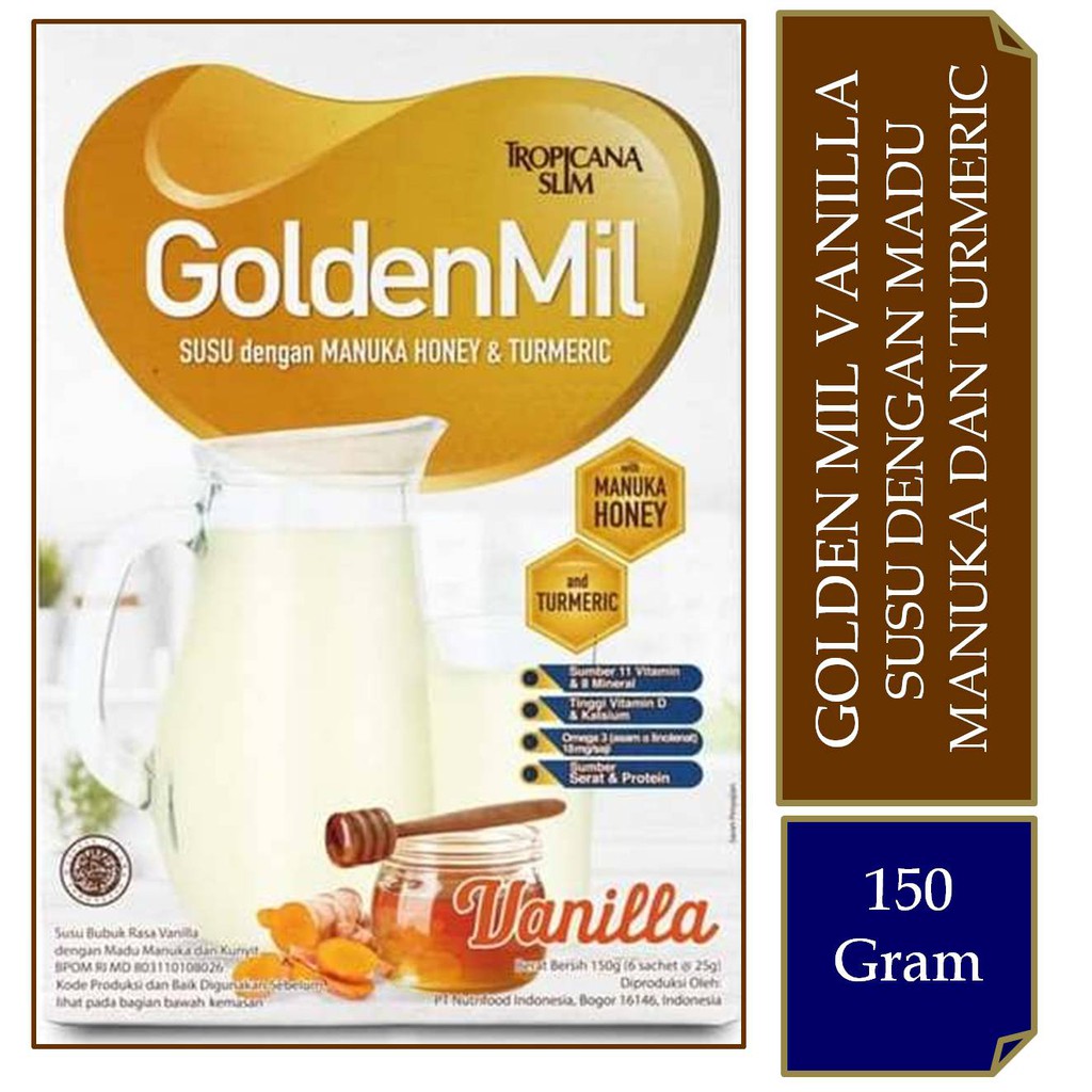 

Tropicana Slim Golden Mil Vanilla Manuka Honey dan Turmeric 150gr