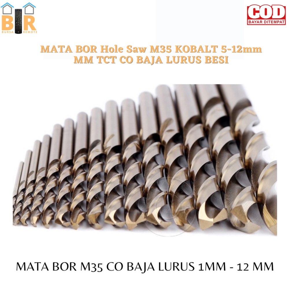 Mata bor Hole Saw M35 KOBALT 5mm - 12mm TCT CO baja LURUS BESI