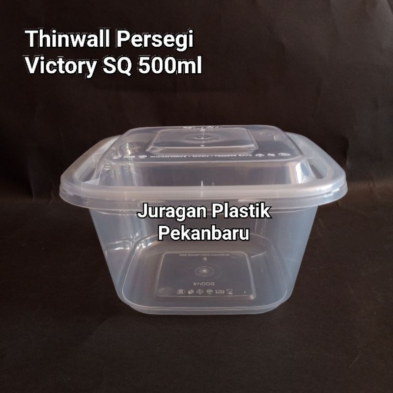 Thinwall SQ-500 ml Victory Kotak isi 25pcs Persegi | Thinwall Petak 500ml Square Dessert Box