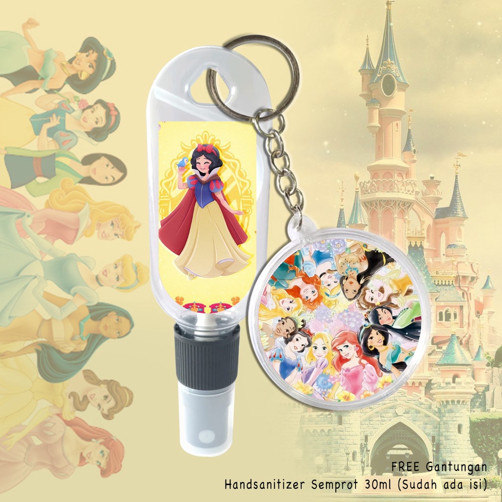 (FREE GANTUNGAN KUNCI) HAND SANITIZER SPRAY 30 ML PRAKTIS / CARTOON CUTE / BEST SELLER / SNOW WHITE