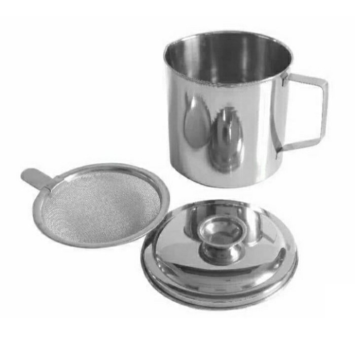 Oil Pot Saringan Tempat Minyak Stainless Steel 1.3 Liter