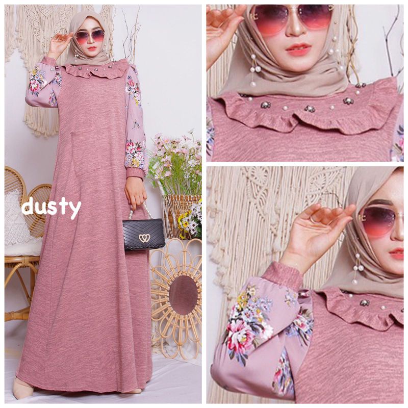 Tasya Maxy - Gamis Knit Rajut Premium LD100+ / Diandra Maxy / 276-6111