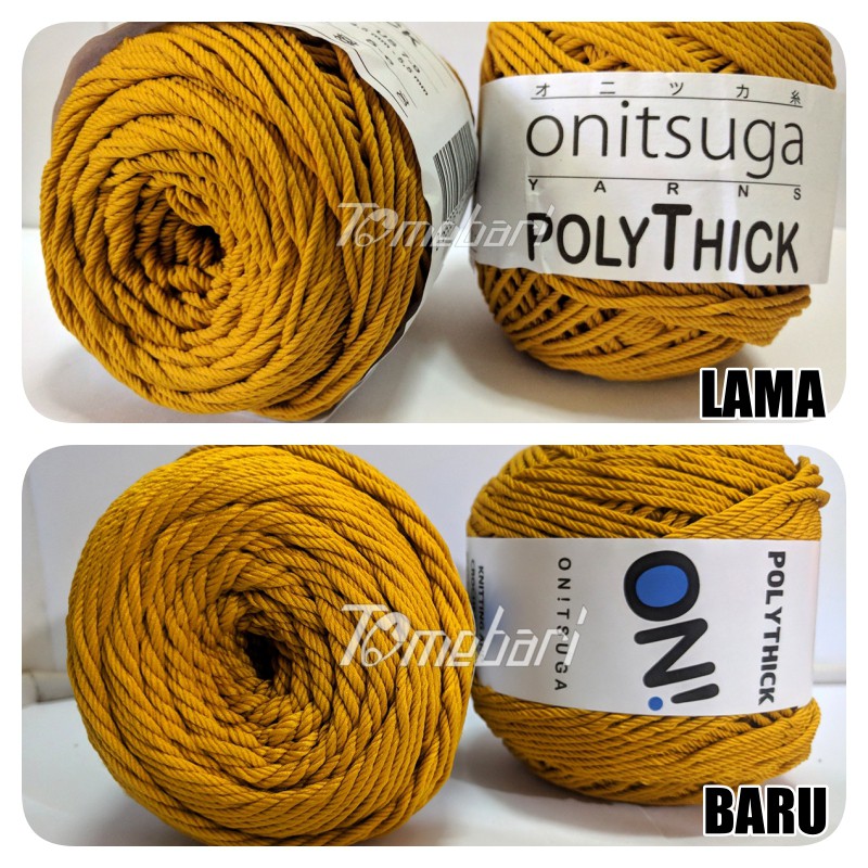 BENANG RAJUT POLYTHICK POLYCHERRY COKLAT KUNYIT / TURMERIC YELLOW PT- 9351