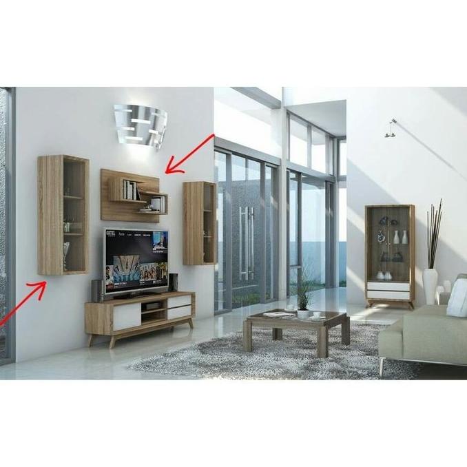 Agusto Graver Cabinet Lh 2261 Lemari Hias - Sonoma Cream