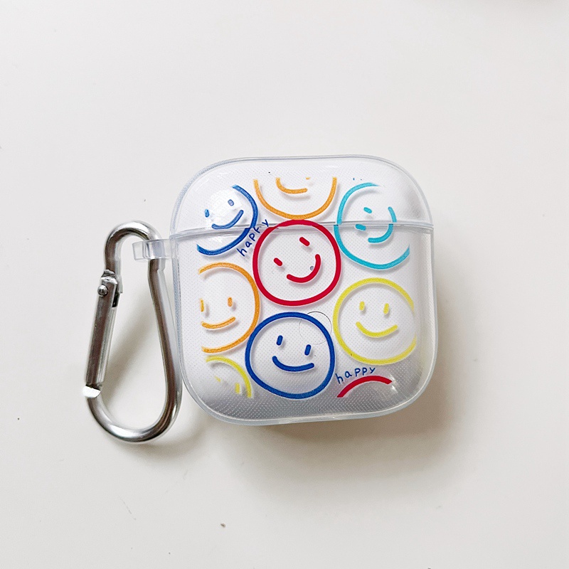 Soft Case Silikon Motif Smiley Hati Bunga Dengan Kait Untuk Earphone Xiaomi Redmi Buds 3 TWS