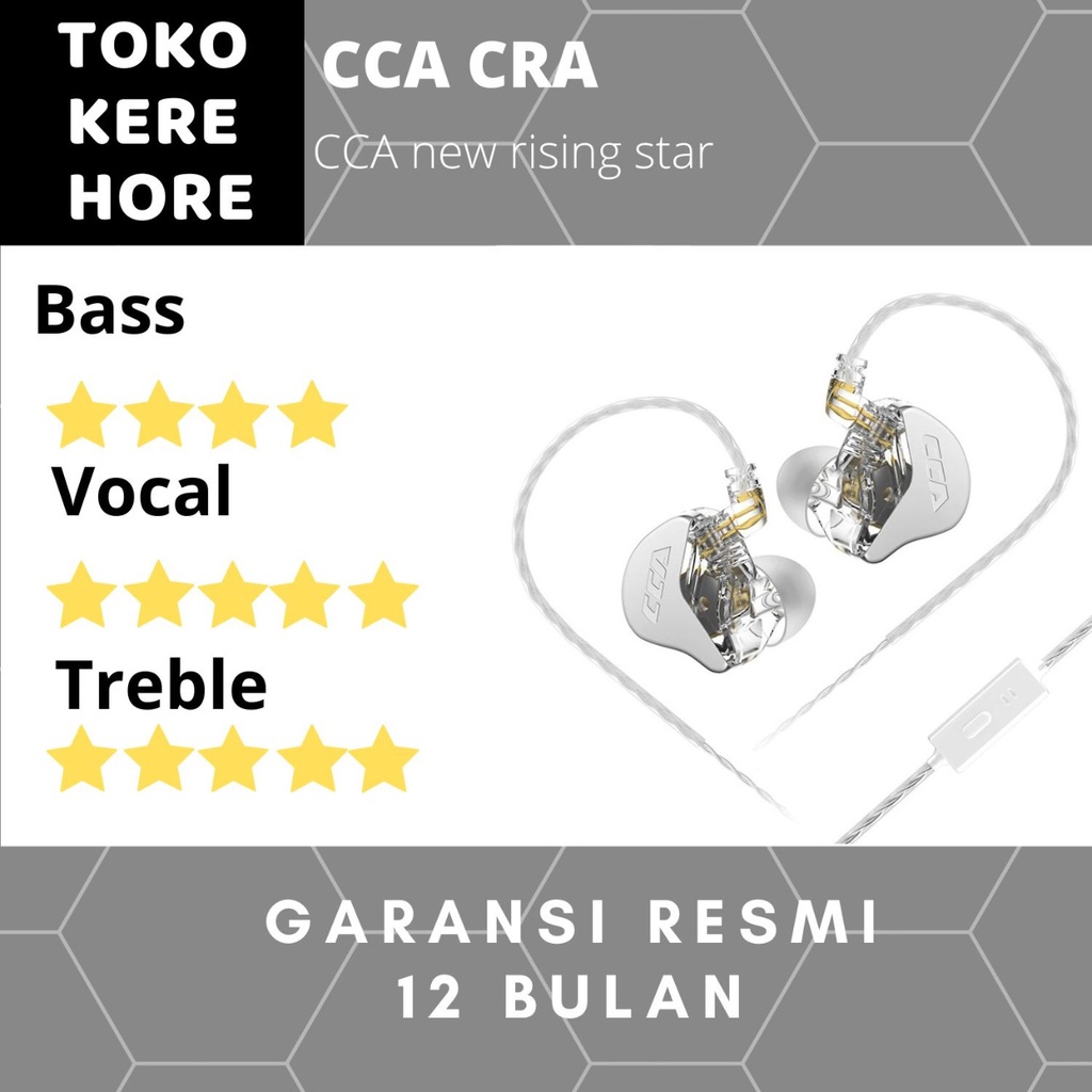 CCA CRA Single Dynamic Driver HiFi Earphone with mic upg EDX Pro