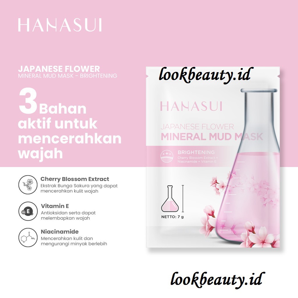 HANASUI MINERAL MUD MASK ORIGINAL BPOM  Brightening Acne Pore Minimizing / masker hanasui sachet