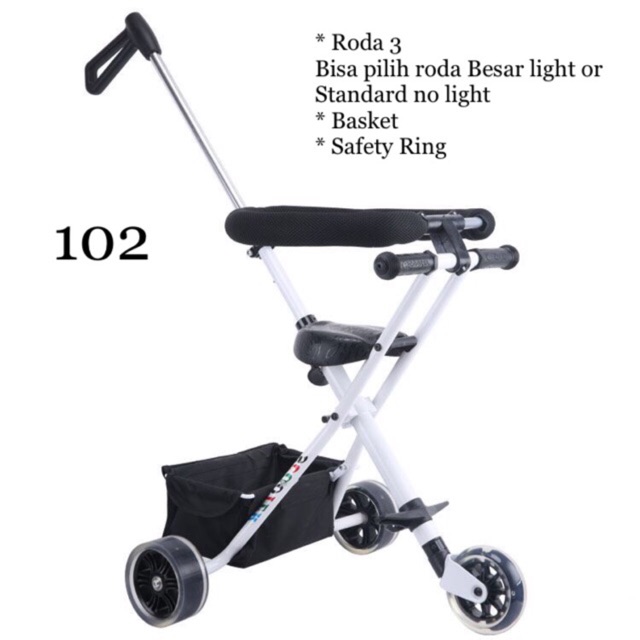 Magic stroller roda 3 (102)  warna basic jok standard