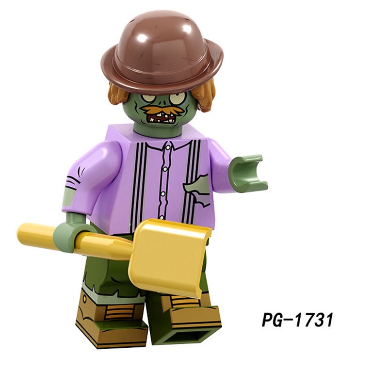 1pc Mainan Balok Bangunan Minifigure Model Tanaman Zombie / Bunga Matahari / Kacang Polong Bahan ABS Untuk Anak